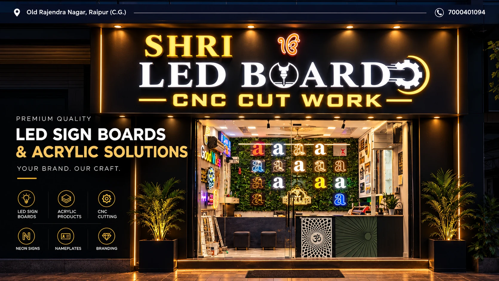 Shri LED Board shopfront and signage showcase